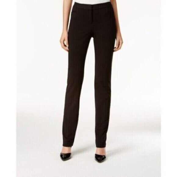 Alfani Petite Modern Straight-Leg Black Comfortable Dress Pants NWT - Picture 1 of 5
